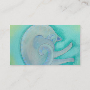 Schläfrige graue Katze Visitenkarte