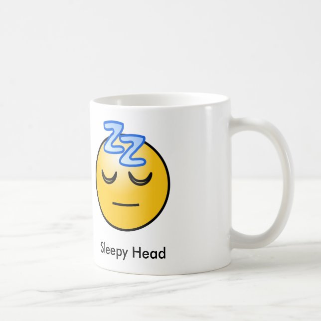Schläfrige Hauptemoticon-Tasse Kaffeetasse (Rechts)