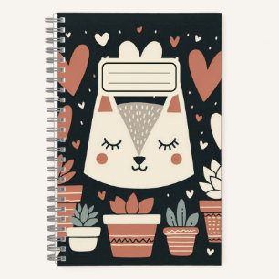 Schläfrige Katze mit Sukkulenten - Gemütlich & sch Notizbuch