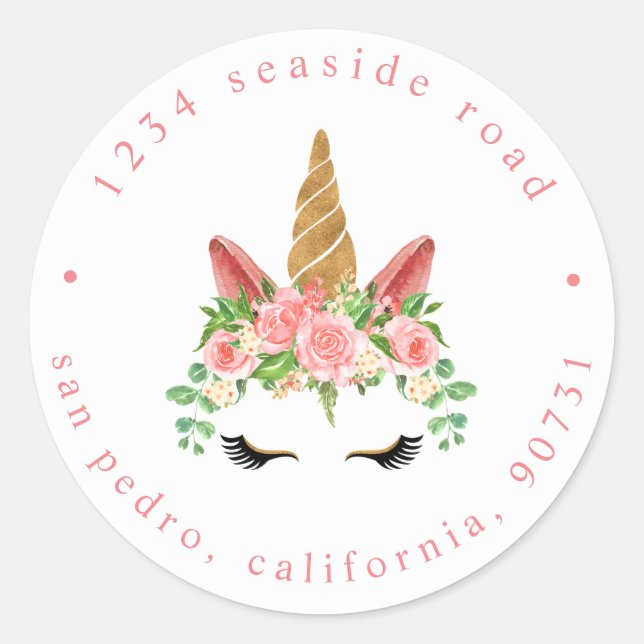 Schläfrige Rücksendeadresse Runder Aufkleber (Vorderseite)