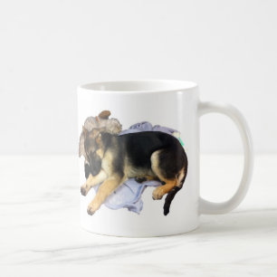 Schläfrige Schäferhund Coffe Tasse