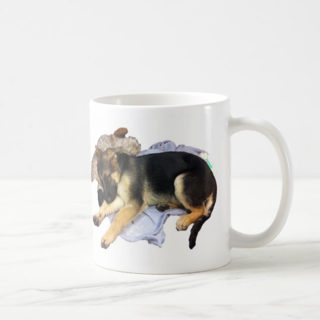 Schläfrige Schäferhund Coffe Tasse (Rechts)