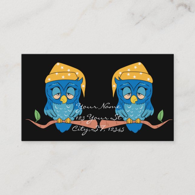 Schläfriger Eule Thunder_Cove Klassiker Visitenkarte (Vorderseite)