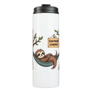 Schläfriger Faultier Vintage Lustige Faul Tier Kun Thermosbecher
