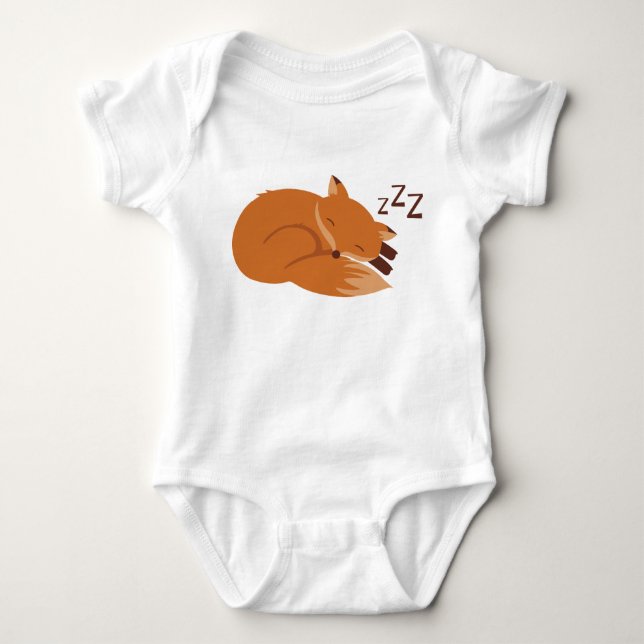 Schläfriger Fox Baby Strampler (Vorderseite)