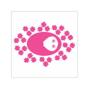 Schläfriger Igel und Blume Selbstfarbige Briefmark Permastempel