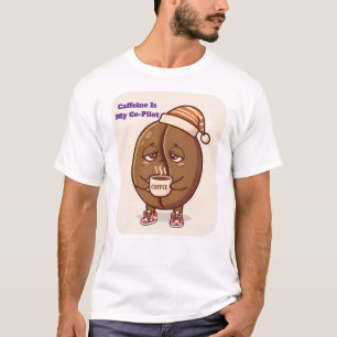 Schläfriger Kaffeebohnen-Koffein-Copilot Morgen-Bo T-Shirt