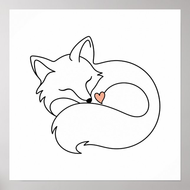 Schläfriger Kleiner Fuchs Poster (Vorne)