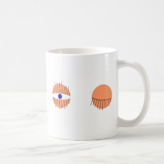 schläfriger Kopf Kaffeetasse