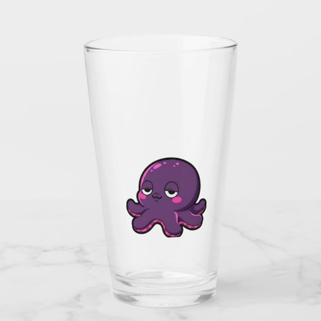 Schläfriger Lustiger Oktopus  Glas (Vorderseite)
