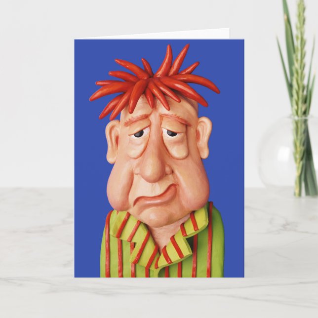 Schläfriger Mann Karte (Vorderseite)