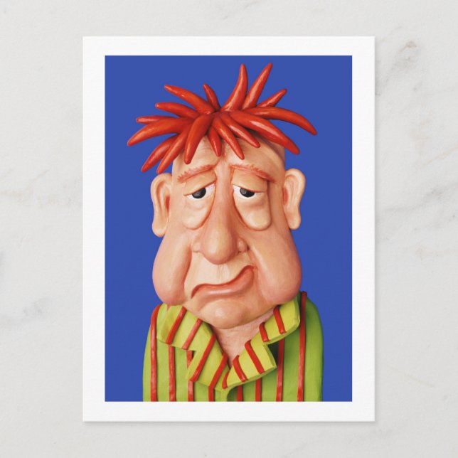 Schläfriger Mann Postkarte (Vorderseite)