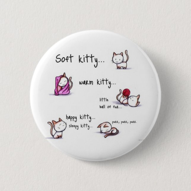 schläfriger Miezekatzeknopf Button (Vorderseite)