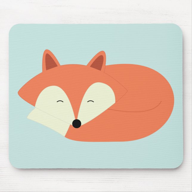 Schläfriger roter Fox Mousepad (Vorne)