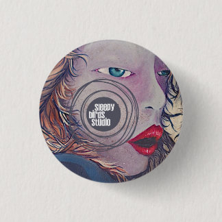 Schläfriger Vogel-Studio-Knopf 2 Button