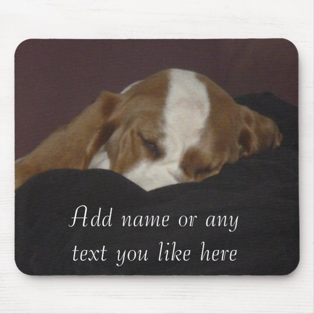Schläfriges Jagdhundwelpe mousepad (Vorne)