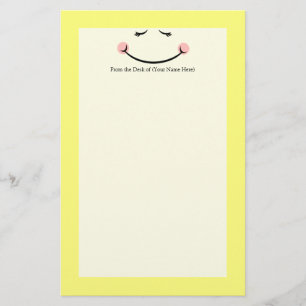 Schläfriges Kawaii glückliches Gesicht Briefpapier