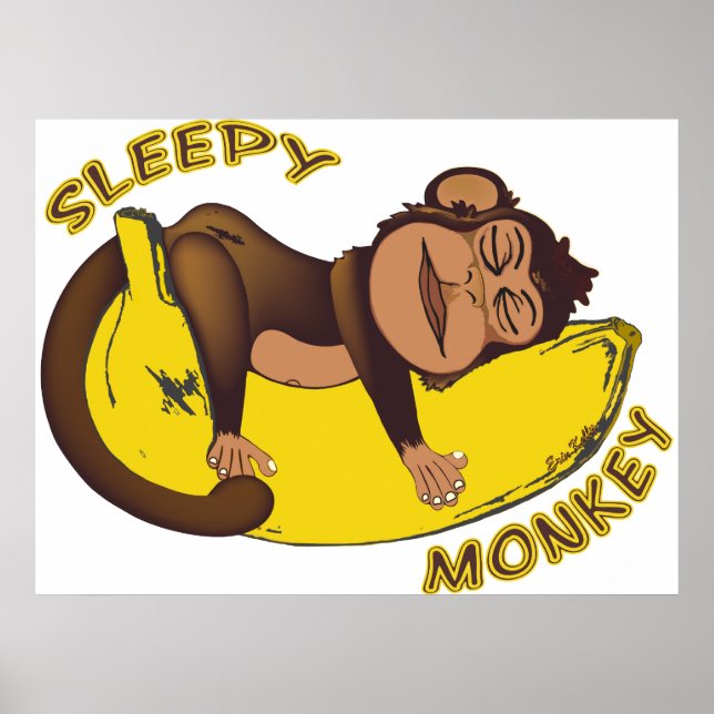 Schläfriges Monkey Poster (Vorne)
