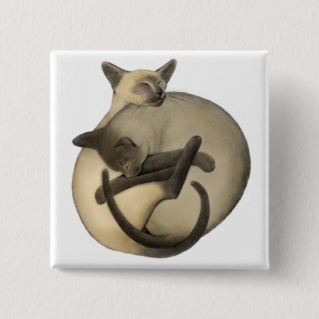 Schläfriges siamesisches Button (Vorderseite)