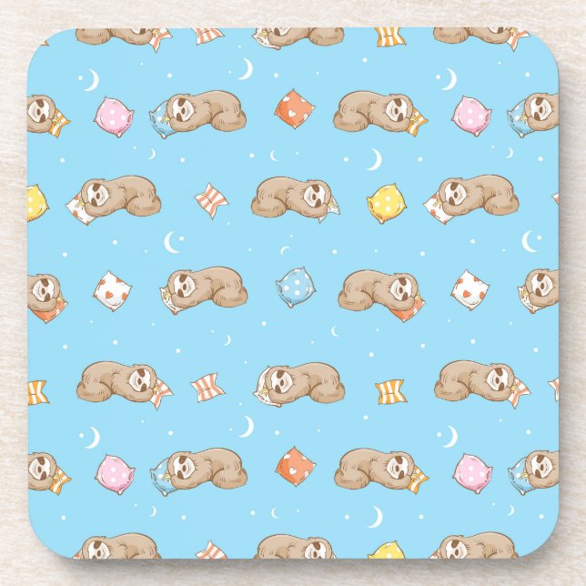 Schläfriges Zeit-Trägheits-Muster Getränkeuntersetzer (Vorderseite)