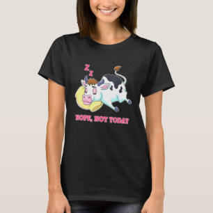 Schlafschlafende schlafende Kuh Farm Tiere Lazy No T-Shirt