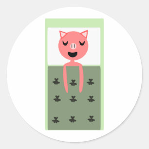 Schlafschwein Runder Aufkleber