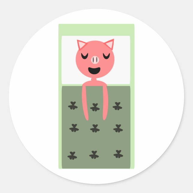 Schlafschwein Runder Aufkleber (Vorderseite)