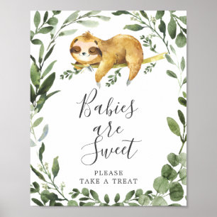 Schlafsessel Baby Dusche Babys sind süße Zeichen Poster