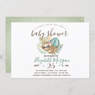 Schlafsessel, Palm, Polka Dots Babydusche Einladung