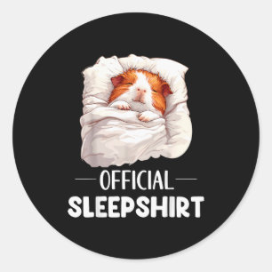 Schlafshirt Schlaf Meerschweinchen G Tierliebhaber Runder Aufkleber