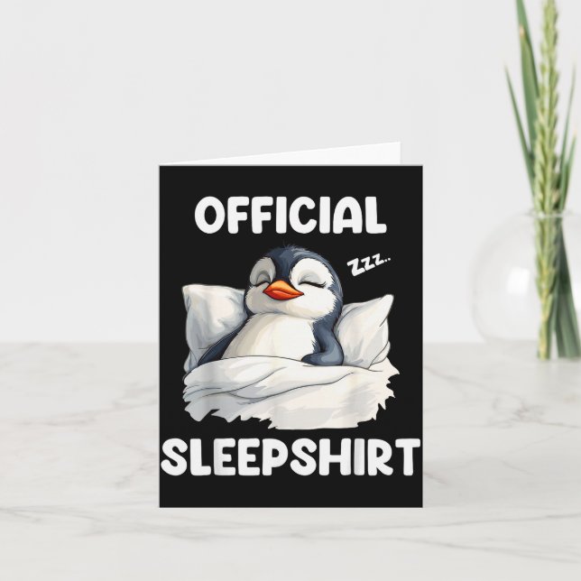 Schlafshirt Sleeng Pinguin Tierliebhaber Pyjama  Karte (Vorderseite)