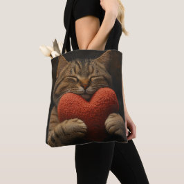 SCHLAFTABBYKATTE MIT HERZGESTATTETER PILLOW