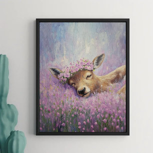 Schlaftür im Feld Blume Poster