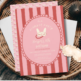 Schlafübernachtungsparty Geburtstagsparty Mädchen  Einladung