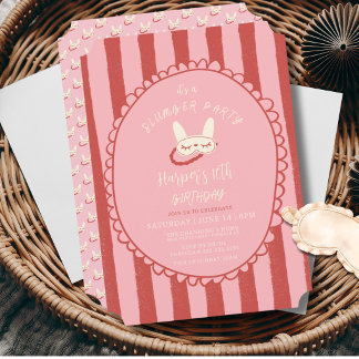 Schlafübernachtungsparty Geburtstagsparty Mädchen  Einladung