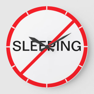 Schlafverbot! Große Wanduhr