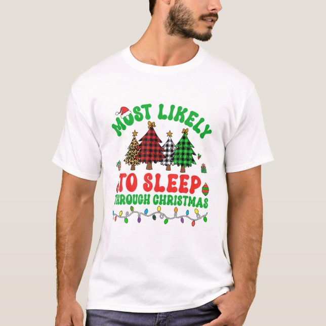 Schlafwahrscheinlichkeit bis Weihnachten T-Shirt (Vorderseite)