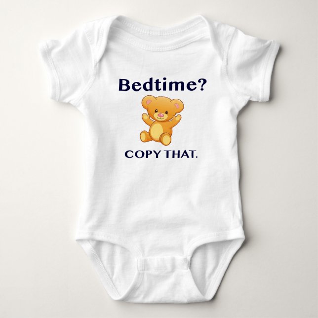 Schlafzeit? Kopieren Sie das. Baby Strampler (Vorderseite)