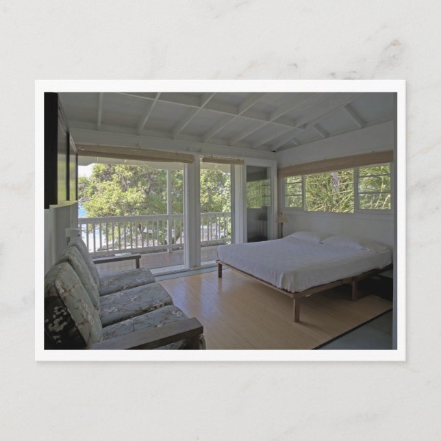 Schlafzimmer am Meer Zen Hütte in Kona Postkarte (Vorderseite)