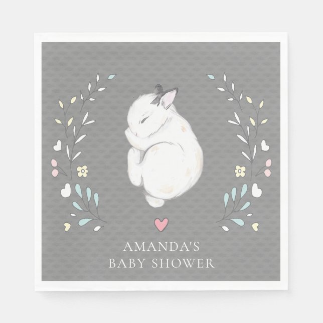 Schlafzimmer Bunny Baby Dusche Papier Napkins Serviette (Vorderseite)