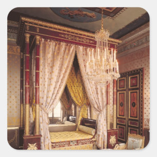 Schlafzimmer der Königin Hortense de Beauharnais Quadratischer Aufkleber
