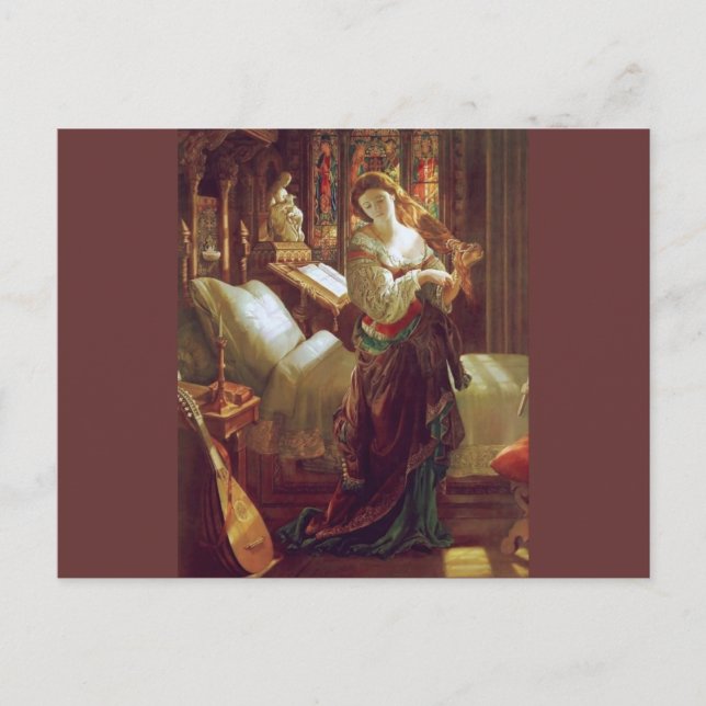 Schlafzimmer für mittelalterliche Frauen Postkarte (Vorderseite)