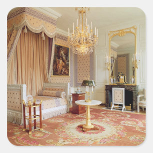 Schlafzimmer im großartigen Trianon (Foto) Quadratischer Aufkleber
