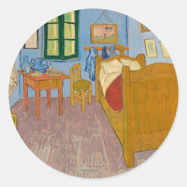 Schlafzimmer in Arles | Vincent van Gogh Runder Aufkleber (Vorderseite)