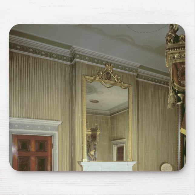 Schlafzimmer mit Kamin entwarf durch Adam, c.1776 Mousepad (Vorne)
