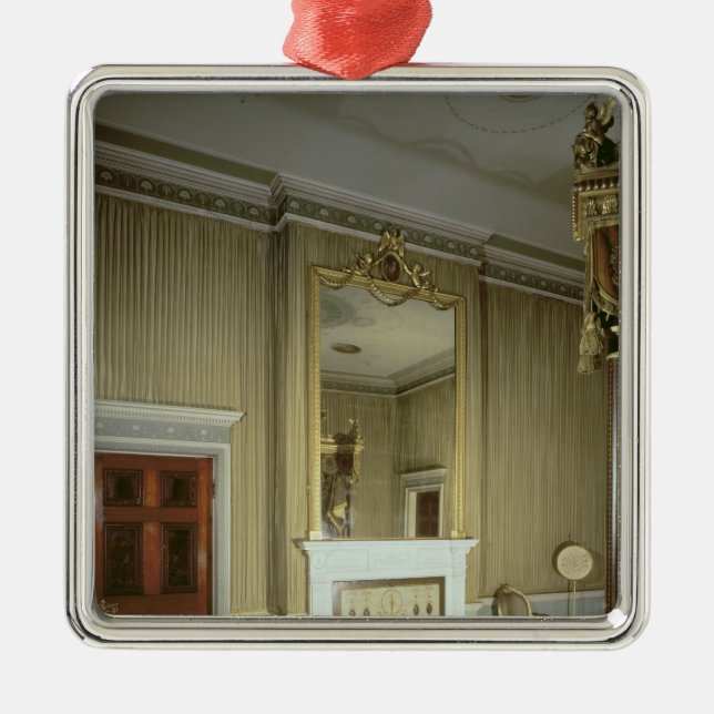 Schlafzimmer mit Kamin entwarf durch Adam, c.1776 Silbernes Ornament (Vorne)