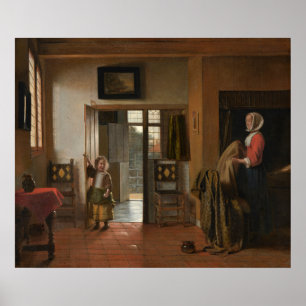 Schlafzimmer - Pieter de Hooch Kunstposter Poster