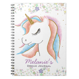 Schlafzimmer Unicorn Personalisiert Dream Journal Notizblock
