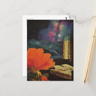Schlafzimmer unter dem Meer Surrealer Mixed-Media- Postkarte