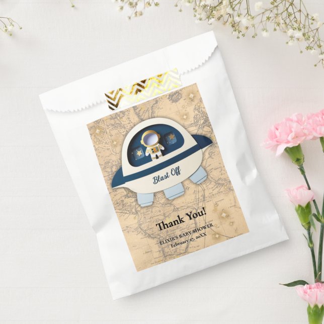 Schlag ab! Moderne Vintage Astronautenkindusche Geschenktütchen (Versiegelt)